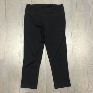 Lou & Grey Black Crop Sheer Gym Athletic Leggings